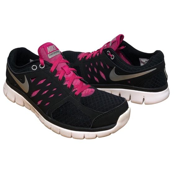 Nike Shoes - Nike Women's Flex 2013 Run 580440-003 Black Pink  Lace Up Running Shoes 8.5